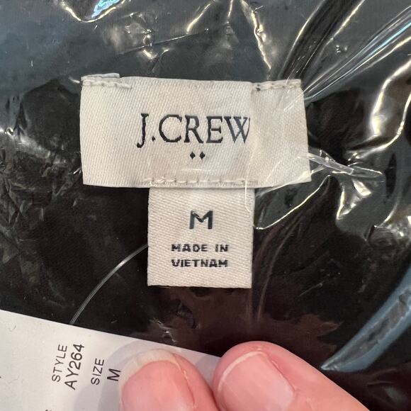 NWT J. Crew Black Slub Cotton-Blend Rolled Short-Sleeve Tee - Picture 5 of 11